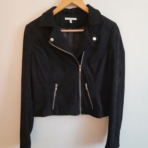 VEVERET Women’s moto style zip jacket black size Large